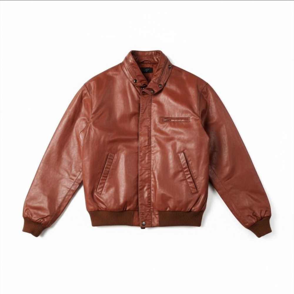 Vintage Members Only Genuine Leather Racer Jacket - Brown - Size 40 (M/L)